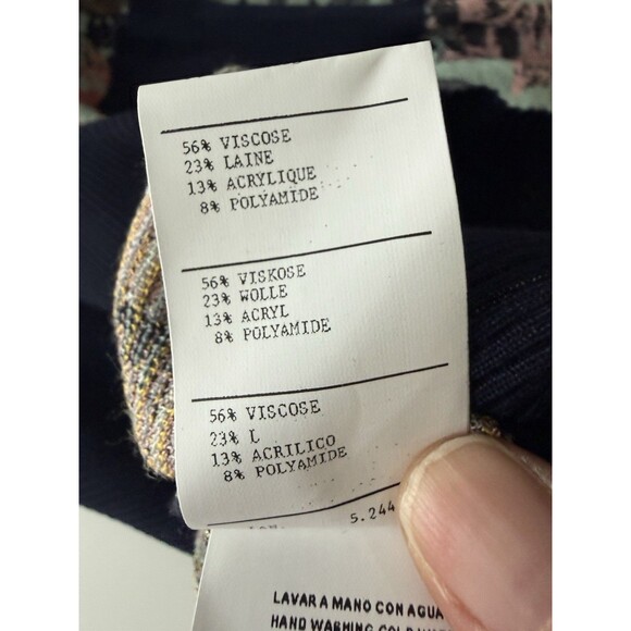 Aldomartins Anthropologie Ace Floral V Neck Sweater M petite wool blend NWT - Picture 8 of 11